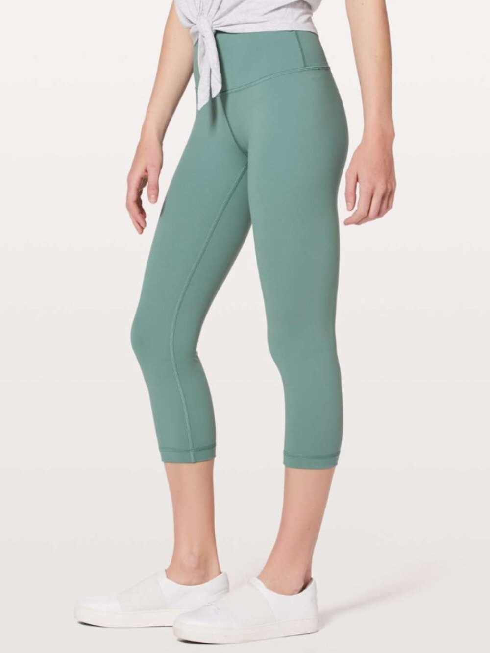 Lululemon Wunder Under Crop Celadon High Rise Luxtreme Athletic Leggings 4
